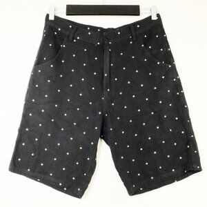 STUSSY Authentic Gear Vtg Men's Flat Front Shorts Size 32, Black Canvas Cotton